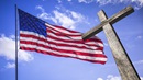 Cross and United States Flag symbolizing Christian nationalism