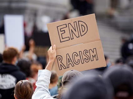 End Racism Rally Sign