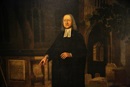 A portrait of John Wesley standing in a graveyard is on display at the Museum of Methodism located beneath Wesley's Chapel in London. Photo by Kathleen Barry, United Methodist Communications.