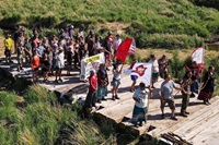 United Methodist Joe Meinholz is among those who participated in an eight-day occupation and prayer ceremony at the headwaters of the Mississippi River near Bemidji, Minnesota, to block construction of the Line 3 Tar Sands Pipeline. Photo from June 14, 2021, courtesy of Joe Meinholz.