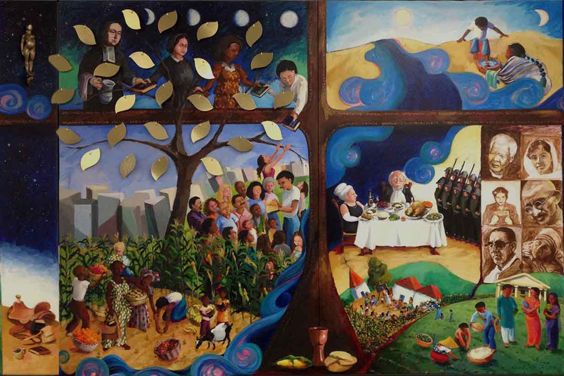 Tapestry depicting 200 years of Methodist mission. Image courtesy the General Board of Global Ministries of The United Methodist Church. 