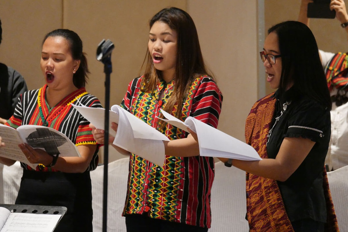 The Union Theological Seminary choir helps lead closing worship for the Standing Committee on Central Conference Matters meeting in Manila, Philippines. The seminary, co-founded by Methodists, is the oldest Protestant seminary in the Philippines. File photo by Heather Hahn, UMNS.
