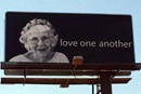 Billboards featuring 95-year-old United Methodist share a message of hope and love. Photo by Christopher Fenoglio, United Methodist Communications.
