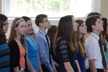 Confirmation classes journey together toward their first profession of their intent to live as faithful disciples of Jesus Christ. Photo courtesy of Brecksville (Ohio) United Methodist Church.