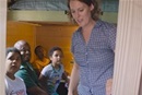 Rev. Rebecca Rutter gives a tour of the 98 sq ft tiny house she built. Video image by United Methodist Communications.