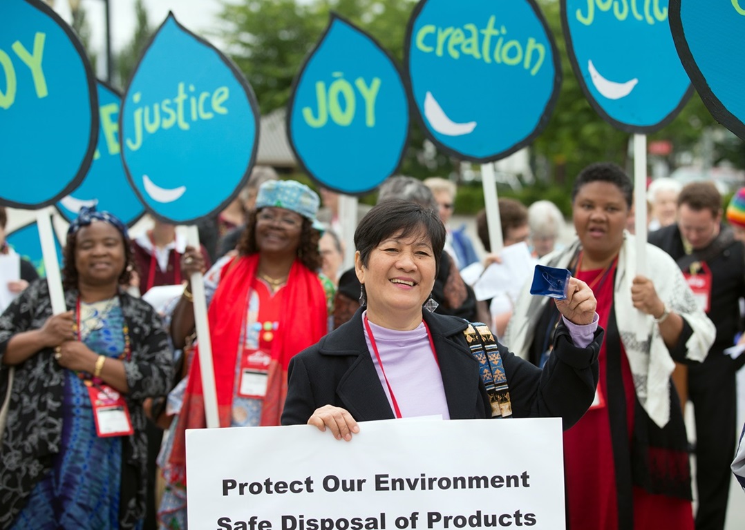 United Methodist Women take part in a witness about climate justice in 2016. File photo courtesy of UMW. 