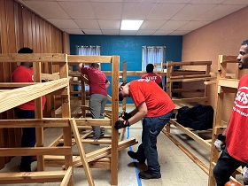 Ministry renovations began in the summer of 2023, with the Service Over Self nonprofit organization removing wooden bunk beds. Volunteers reused some of the lumber to repair roofs for senior citizens in the area. Photo courtesy of Terrence Ryans